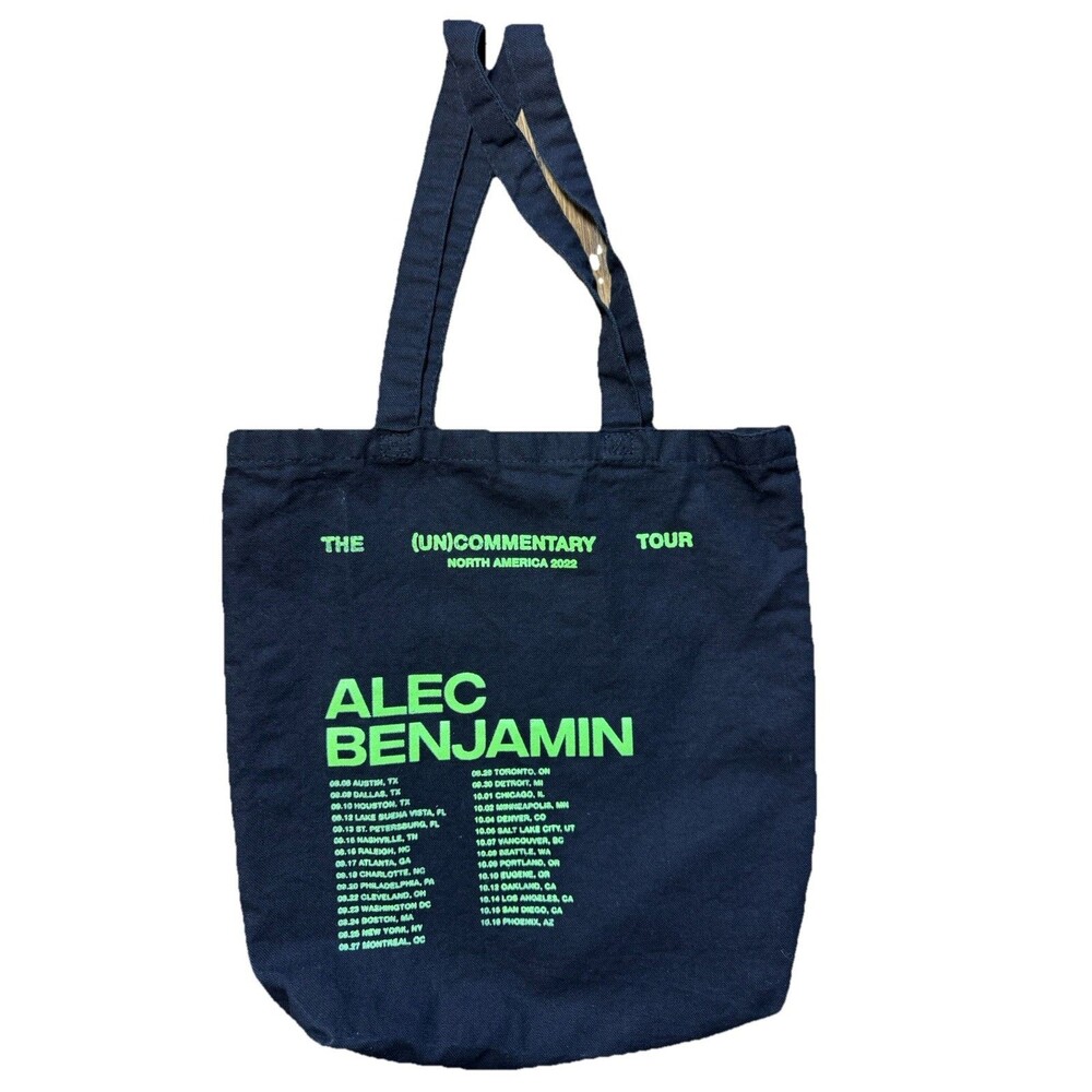 Alec Benjamin The (Un) Commentary 2022 North America Tour Tote Bag – Black – Con